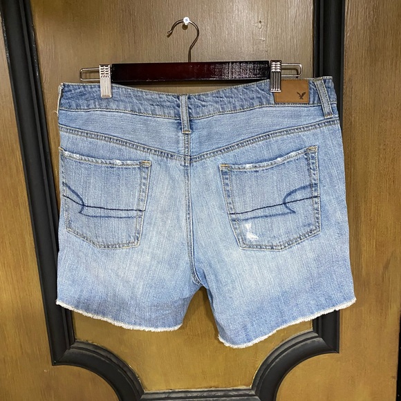 American Eagle boyfriend fit jeans shorts with distressed look. Size 10. - Picture 2 of 3